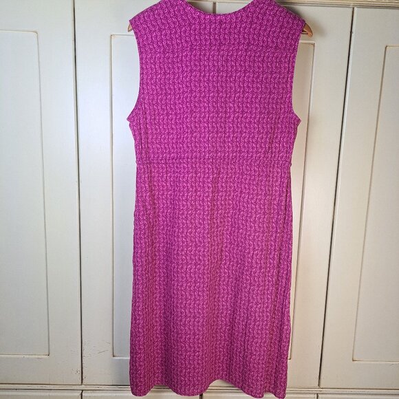 EDDIE BAUER 2 Women's Cotton Sleeveless Print Pink Blue Shirtdresses Sz T12 - Picture 11 of 16